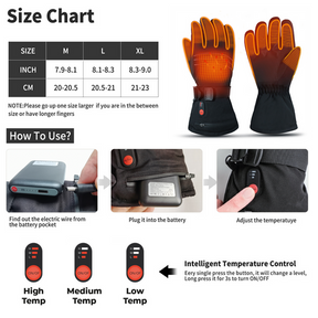 Heated Gloves for Men & Women, Touchscreen Waterproof Rechargeable