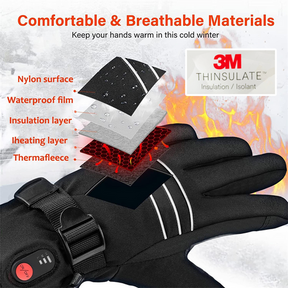 Heated Gloves for Men & Women, Touchscreen Waterproof Rechargeable